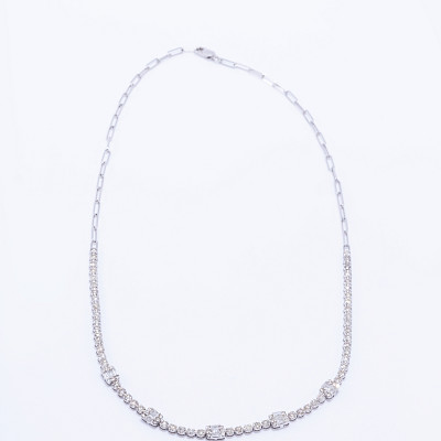 Collar oro blanco 18k con 2.48ct total de brillantes