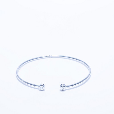Pulsera oro blanco 18k brillante 0.04ct