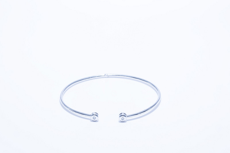 Pulsera oro blanco 18k brillante 0.04ct
