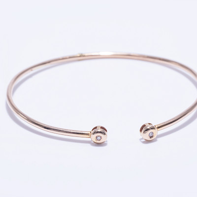 Pulsera oro rosado 18k brillante 0.04ct