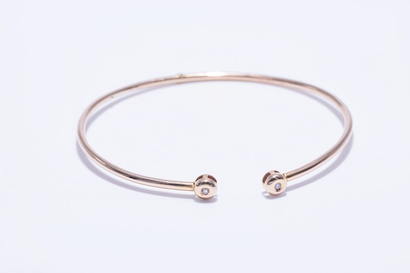 Pulsera oro rosado 18k brillante 0.04ct